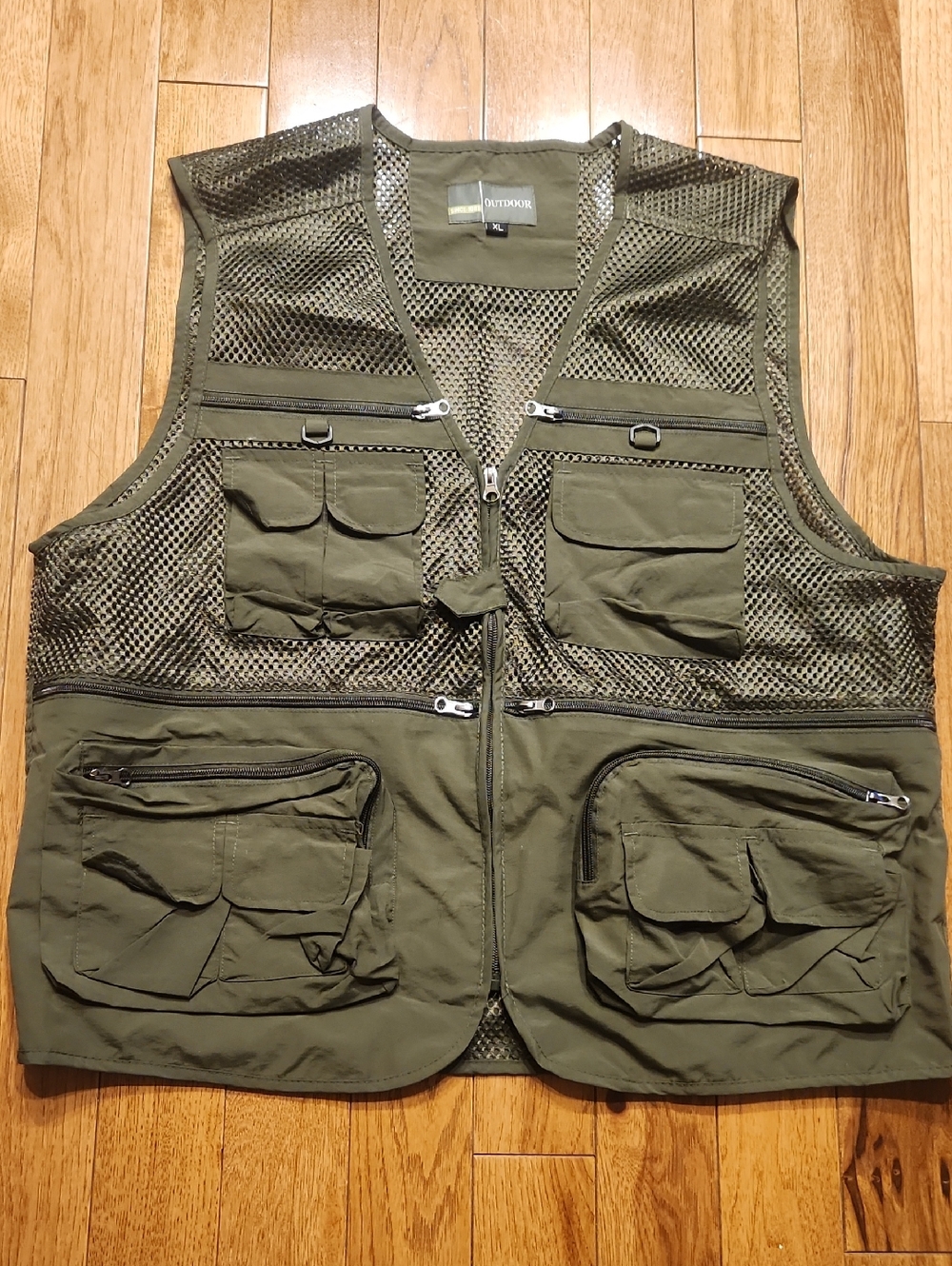 Outdoor Tactical Mesh Utility Vest - Olive Green Size XL